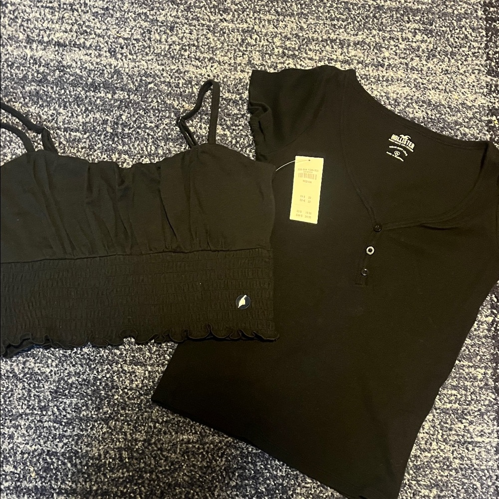 Hollister Black Cropped top and T-Shirt